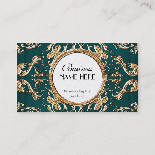 Golden Lace Satin Look Formal Elegant Businesses Business Card (Front)