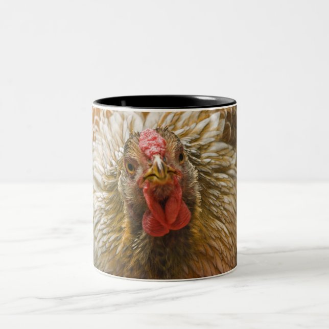 Golden-Laced Wyandotte Hen Two-Tone Coffee Mug (Center)