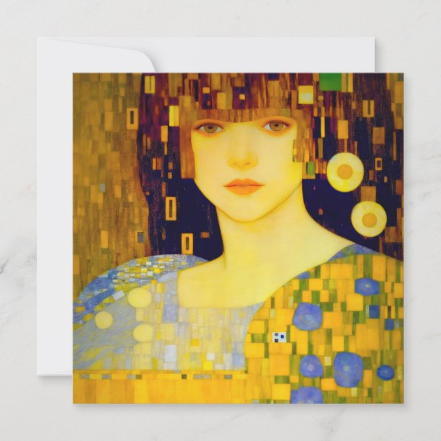 Golden Lady of ART NOUVEAU Thank You Card (Front)