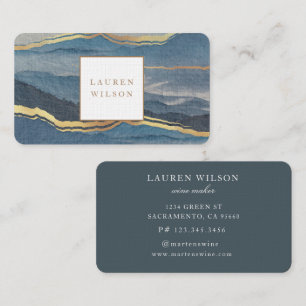 golden landscape square business card