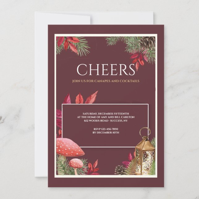 Golden Lantern Holiday Party Invitation (Front)
