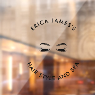 Golden Lashes & Brow Beauty Salon Window Cling