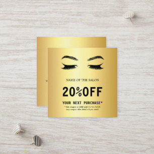 Golden Lashes & Brows Beauty Salon Discount Card