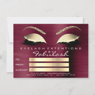 Golden Lashes Extension Makeup Certificate Gift