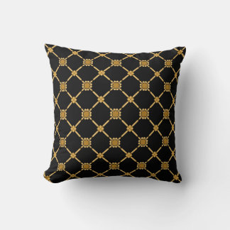 Golden Lattice Elegance Cushion
