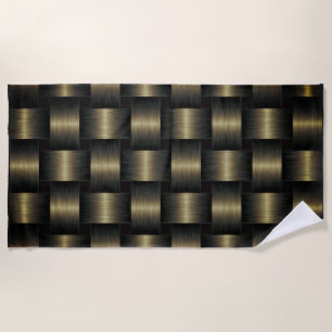 Golden Lattice Gold Beach Towel