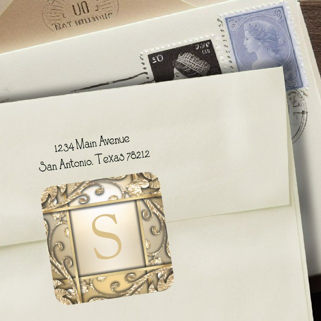 Golden Lattice Monogram Envelope Seal (Creator Uploaded)