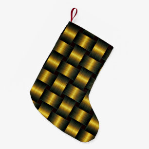Golden Lattice Small Christmas Stocking