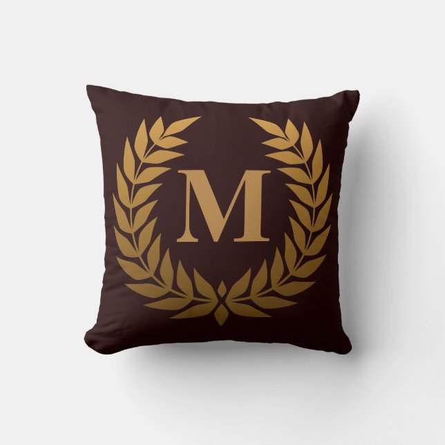 Golden Laurel Wreathe Cushion (Front)