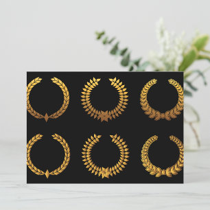 Golden Laurel Wreaths Invitations