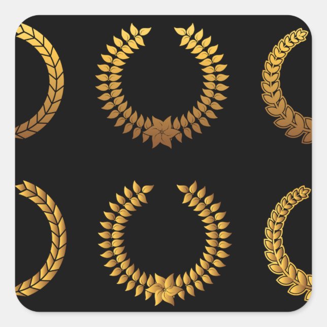 Golden Laurel Wreaths Stickers (Front)