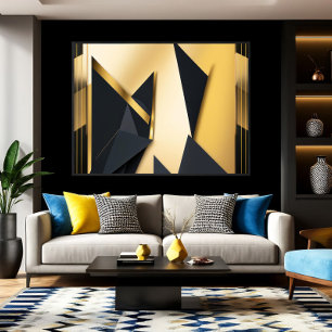 Golden Layered Geometry Canvas Print