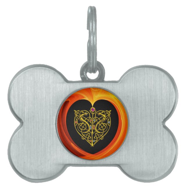 GOLDEN LEAF,  black orange yellow Pet Tag (Front)
