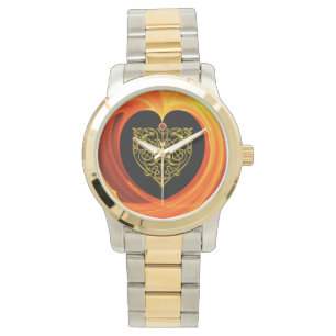 GOLDEN LEAF,  black orange yellow Watch