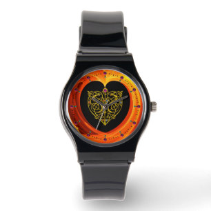 GOLDEN LEAF,  black orange yellow Watch
