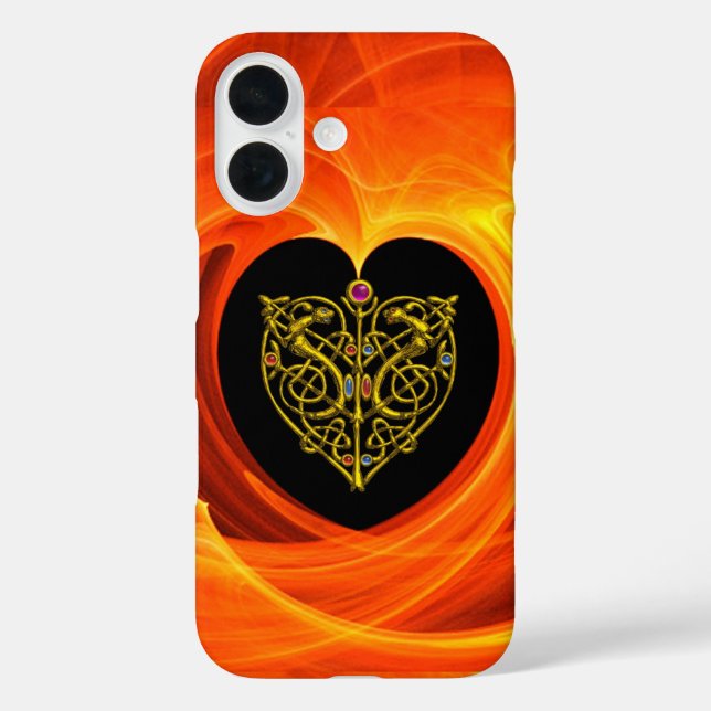 GOLDEN LEAF,  CELTIC KNOTS  black orange yellow Case-Mate iPhone Case (Back)