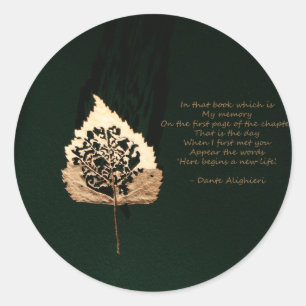 Golden Leaf Classic Round Sticker