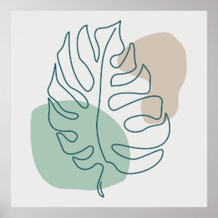 Golden leaf design poster