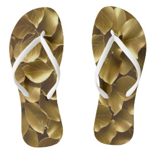 Golden Leaf Flip Flops