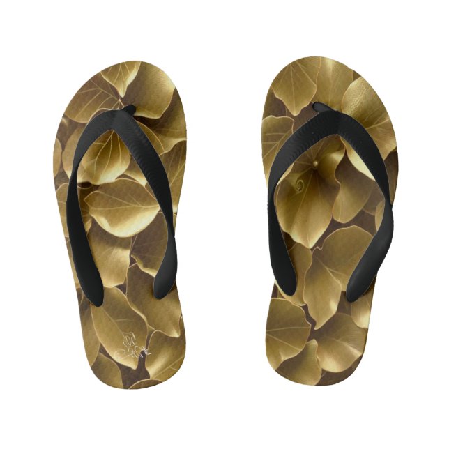 Golden Leaf  Kid's Flip Flops (Footbed)