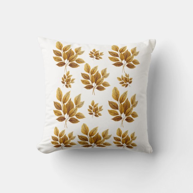 Golden Leaf Luxury Cushion (Front)