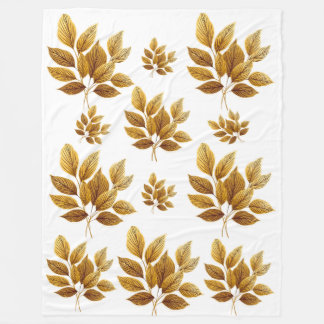 Golden Leaf Luxury Fleece Blanket