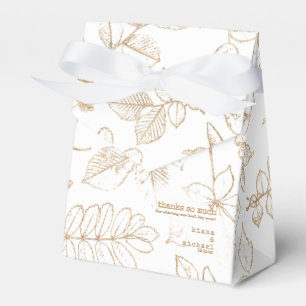 Golden Leaf Pattern Wedding ID655 Favour Box