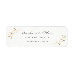 Golden Leaf Return Address Label