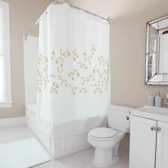 Golden Leaf Shower Curtain (In Situ)