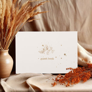 Golden Leaf Wedding ID655 Guest Book