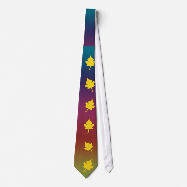 Golden Leaf with Rainbow - Tie (Front)