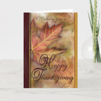 Golden Leafs Thanksgiving Card