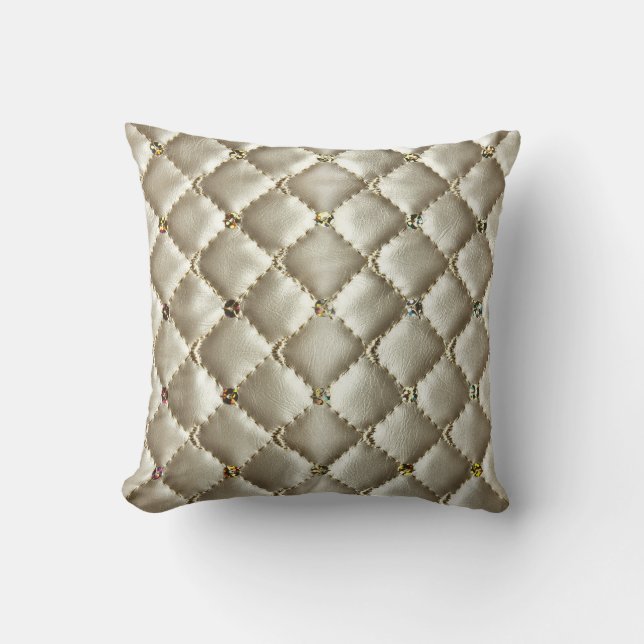 Golden Leather: Luxurious Background Texture Cushion (Front)