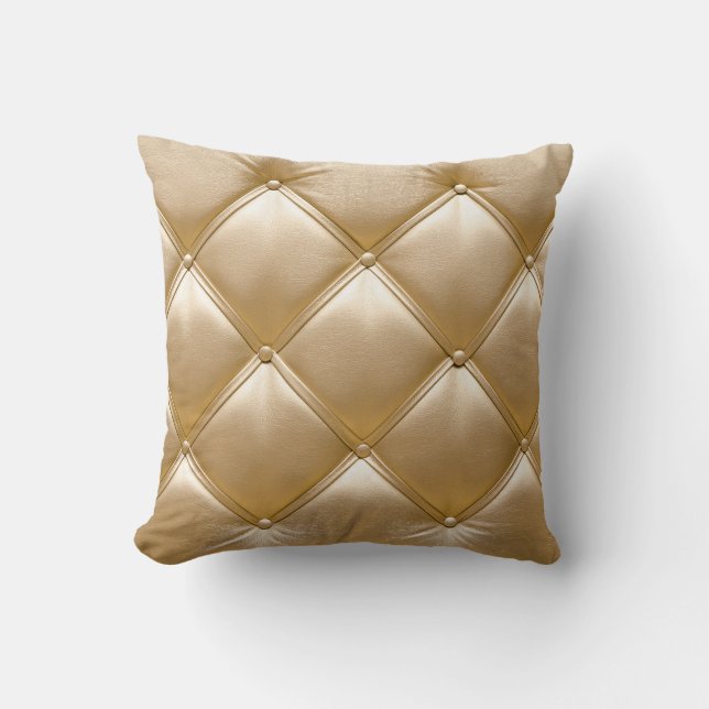 Golden Leather Upholstery Closeup Cushion (Front)