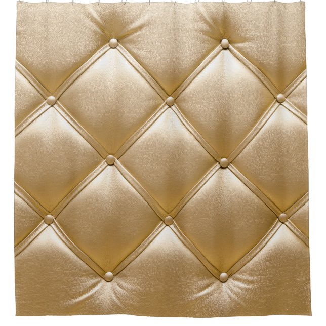 Golden Leather Upholstery Closeup Shower Curtain (Front)