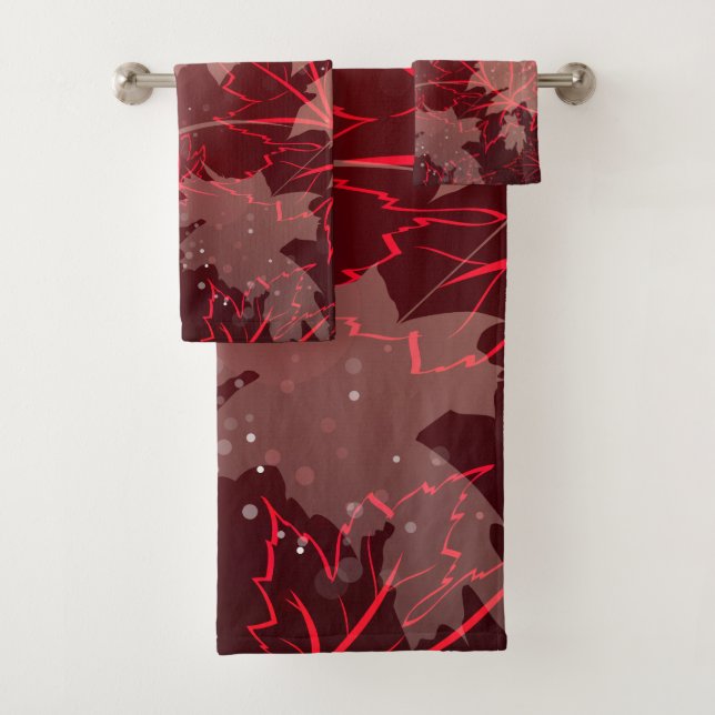 Golden Leaves 1 Bath Towel Set (Insitu)