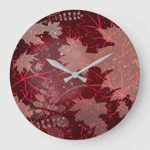 Golden Leaves 1 Large Clock