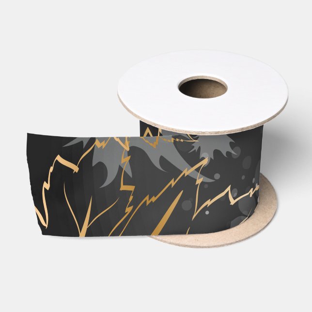 Golden Leaves 5 Satin Ribbon (Spool)