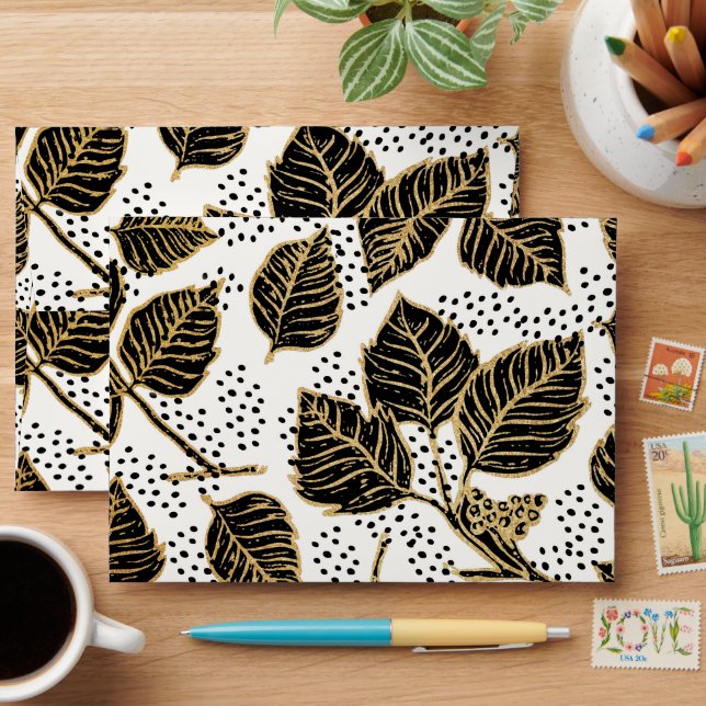 Golden Leaves Envelope (Desk)