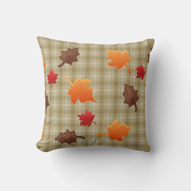 golden leaves  fall  cushion (Front)