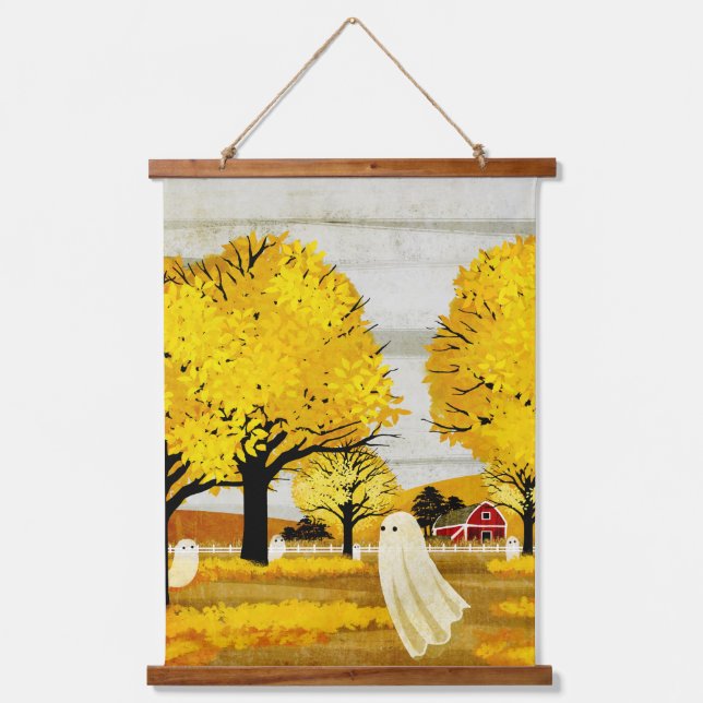 Golden Leaves Hanging Tapestry (Front)