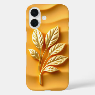 Golden Leaves on Ochre iPhone Case