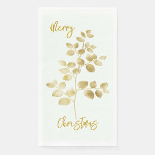 Golden Leaves Paper Guest Towel Napkin