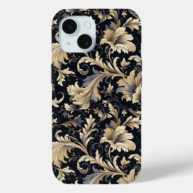 Golden Leaves Pattern Case-Mate iPhone Case (Back)
