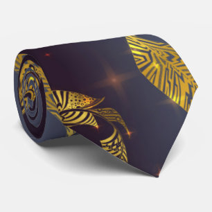 Golden leaves pattern tie