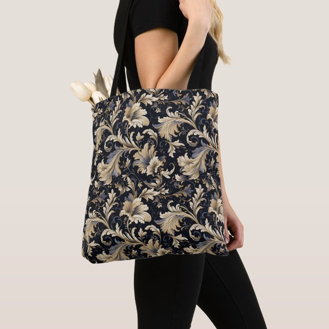 Golden Leaves Pattern Tote Bag (Close Up)