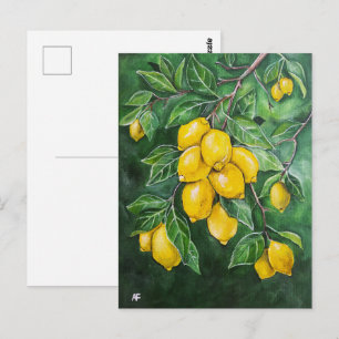 Golden Lemons on a Winter's Day by Alfred Fox Postcard