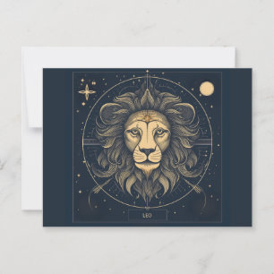 Golden Leo Zodiac Astrology Design Postcard