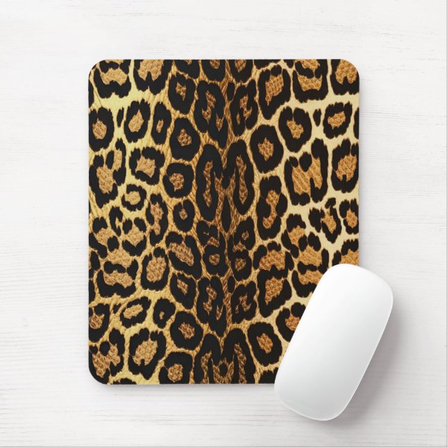 Golden Leopard Chic  🐆 Mouse Mat (With Mouse)