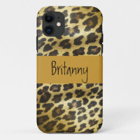 Golden Leopard Fur Animal Print with Name